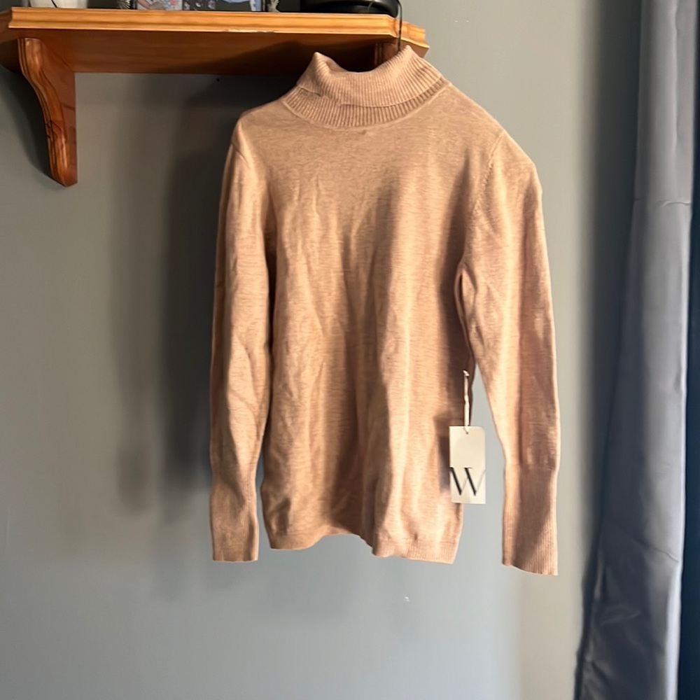 Worthington tan turtleneck sweater size medium new with tags